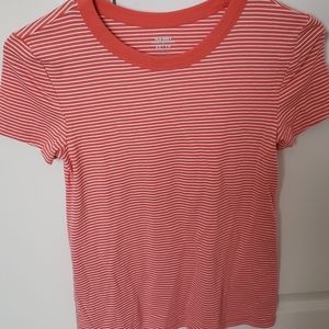 red and white striped shirt